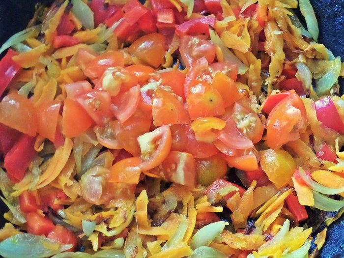 Булгур с сердечками в съедобной тарелке