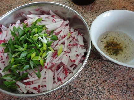 Редис с сухариками