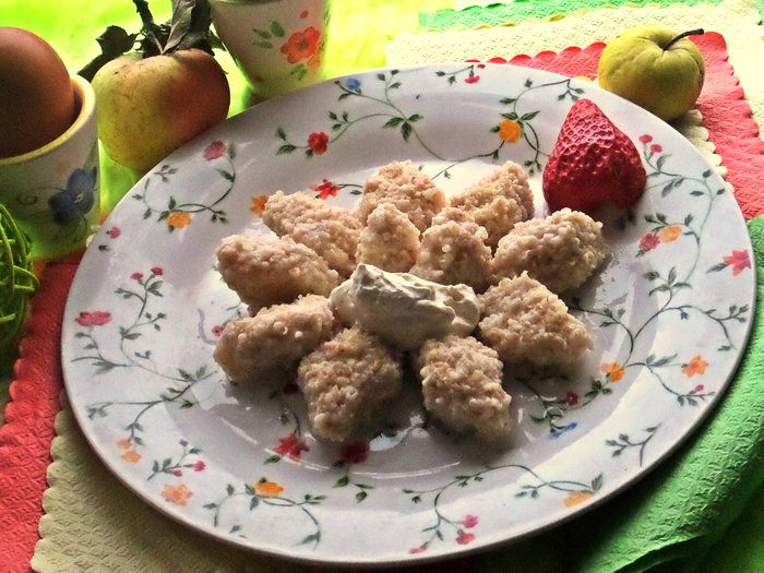 Яблочные вареники (без муки)
