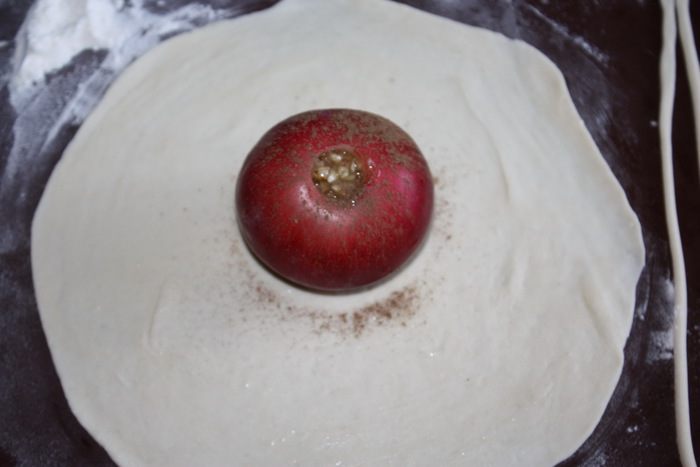 Медовые яблочки в хрустящем мешочке