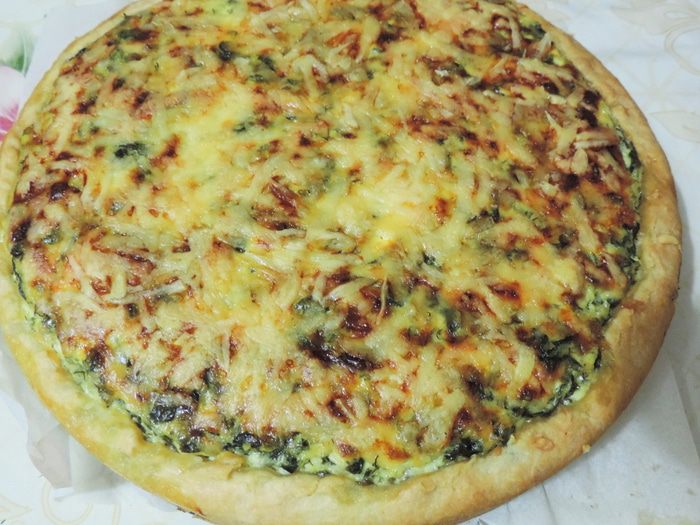 Открытый пирог с творогом и зеленью &amp;quot;Витаминный&amp;quot;