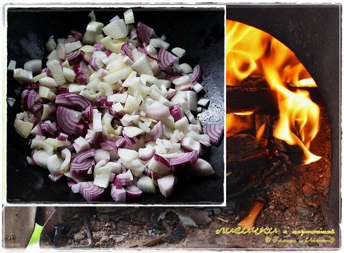 Лисички с картошкой в казане