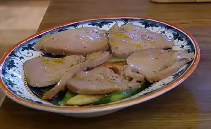 Закуска из тунца с цукини и картофелем