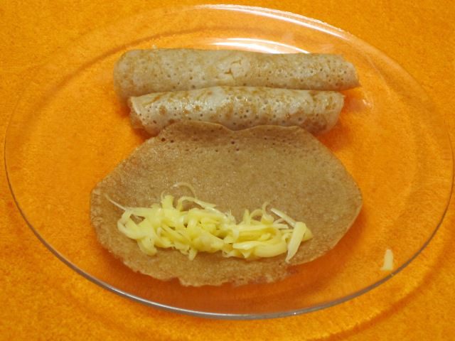 Блинчики гречневые с сыром
