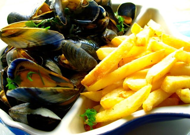 Мидии по-адмиральски (Moules au roquefort)