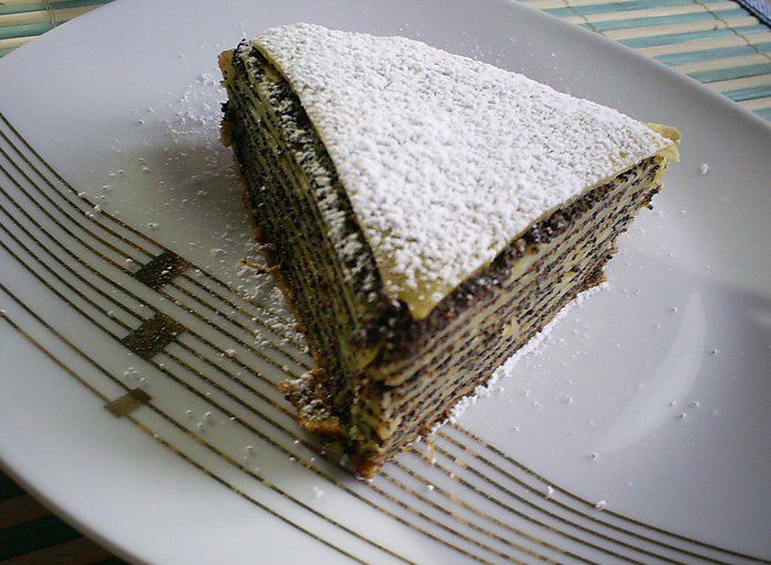 Блинный торт-пирог с маковой начинкой