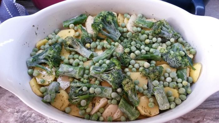 Курица в горчичном маринаде с овощами