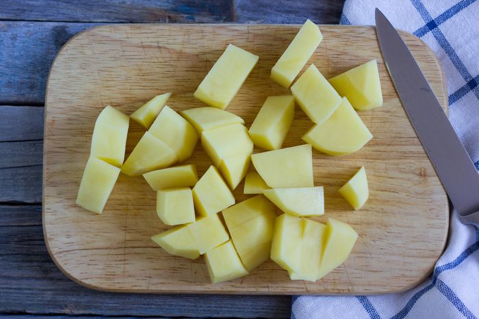 Блины с белыми грибами и картофелем