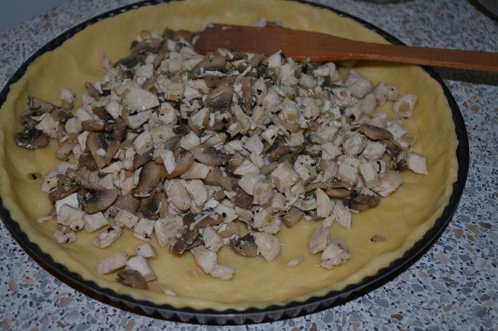 Пирог с курицей и грибами