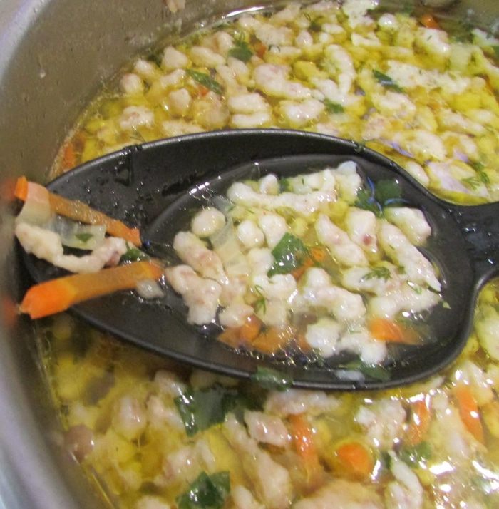 Суп с гречневыми клецками-кнопками