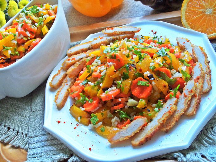 Морковный салат с курицей