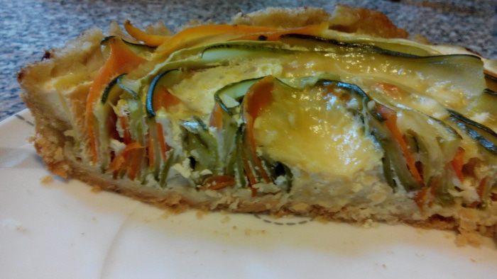Киш с цукини, морковью, кабачком и сыром