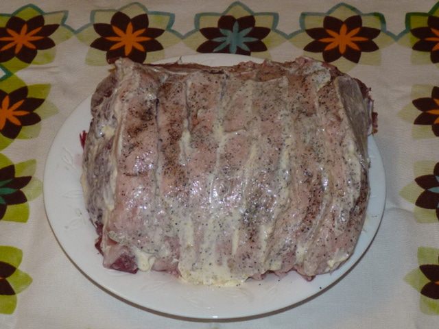 Запеченная корейка с ананасами