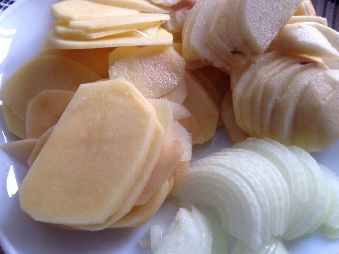 Пшенично-ржаная галета с яблоками и картофелем