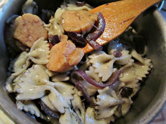 Рагу с морскими гребешками и пастой фарфалле &amp;quot;Венецианский карнавал&amp;quot;