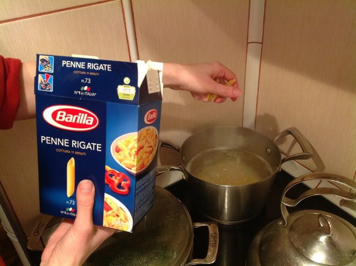 Пенне с соусом из шпината