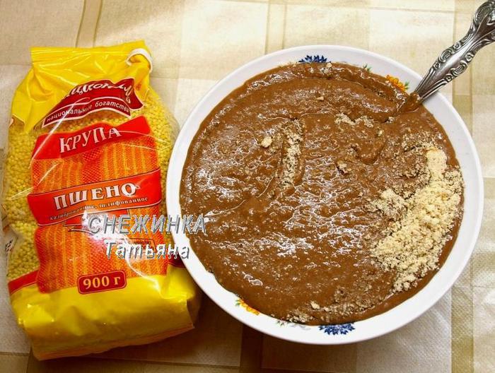 Шоколадный крем из пшена