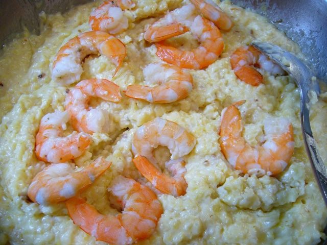 Каша пшенная с креветками