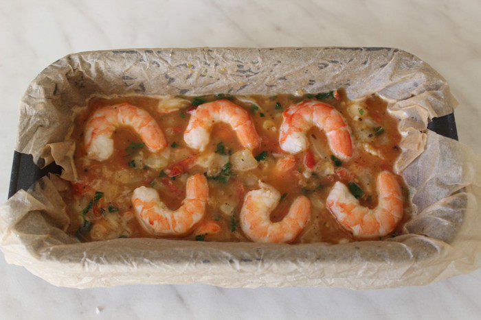 Яично-рыбный террин с креветками