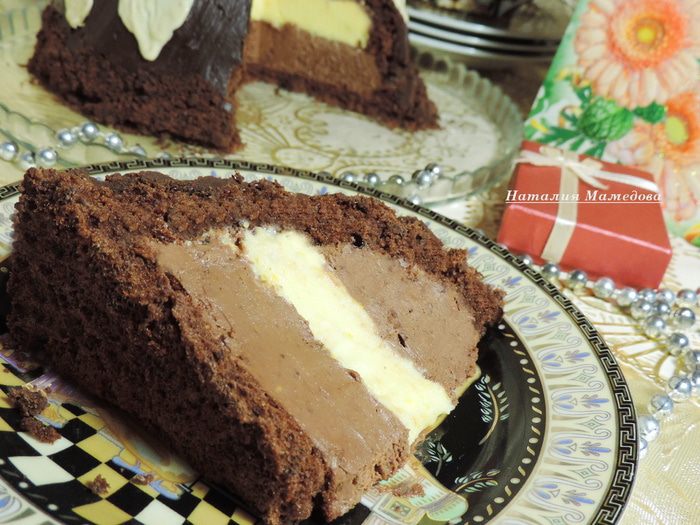 Цукотто (торт-купол) с апельсиновым и шоколадным муссами