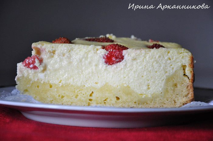 Творожный киш с клубникой
