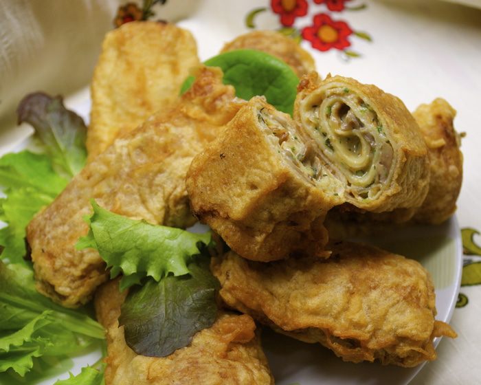 Блинчатые пирожки, панированные в тесте