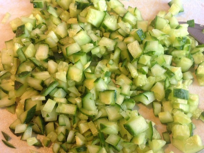 Закуска из творога с огурцом