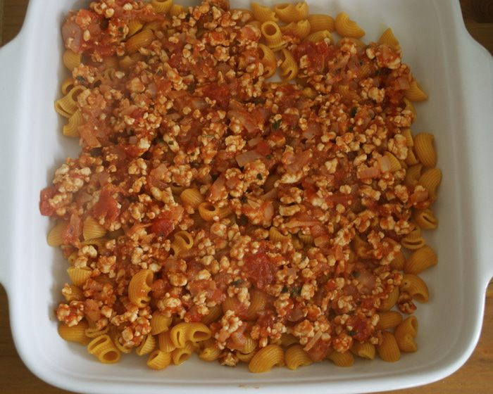 Запеканка из индейки с баклажанами