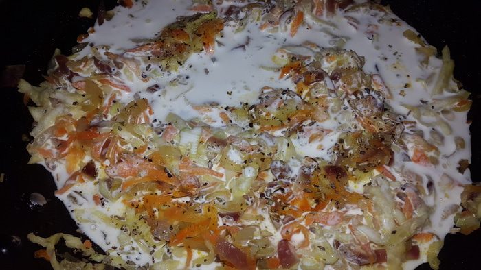 Запеканка из чечевицы с кабачком и сыром.