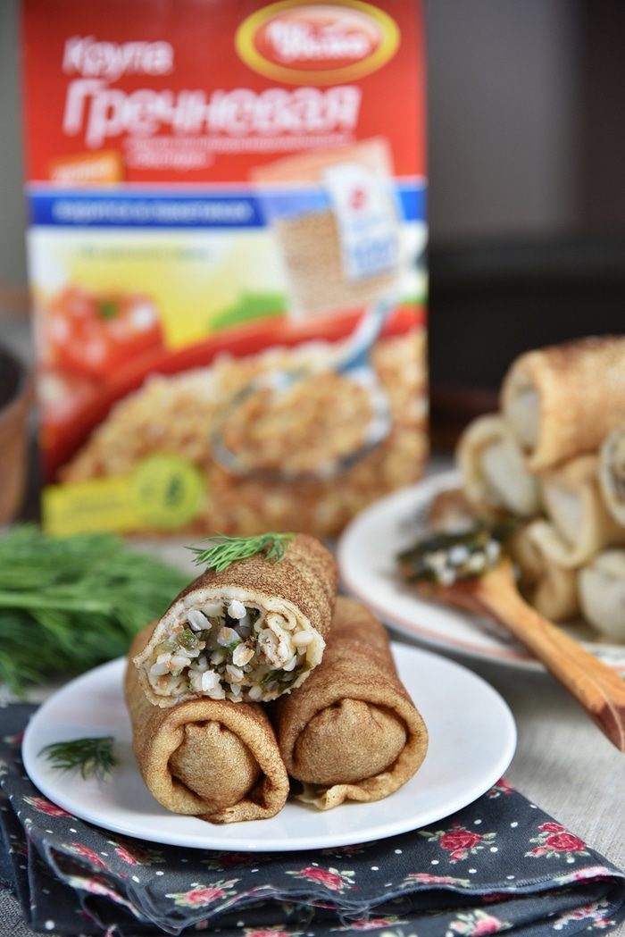 Постные блинчики с гречкой и морской капустой