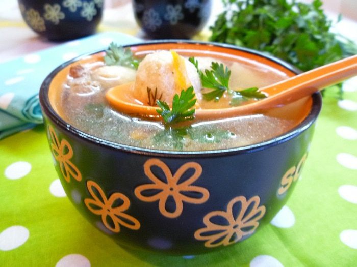 Куриный суп с сырными шариками
