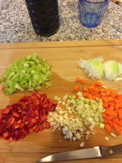 Булгур с овощами и курицей