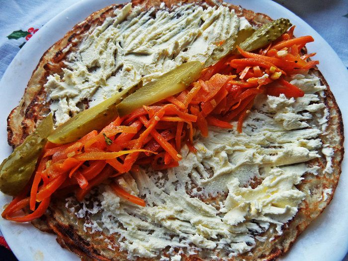 Блинчики с курицей и маскарпоне