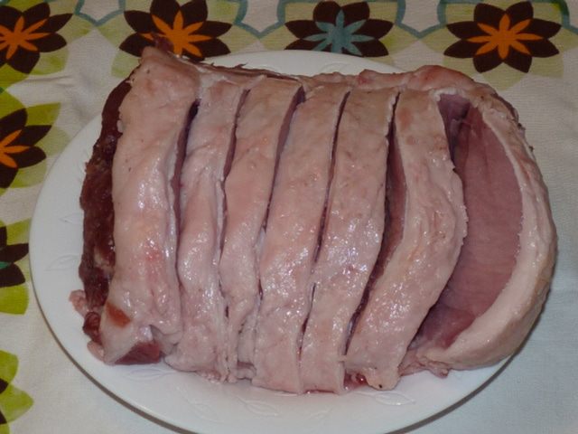 Запеченная корейка с ананасами