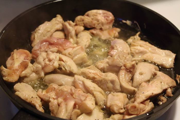 Спаржевая фасоль с курицей