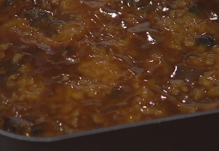 Ванильный рисовый пудинг с изюмом и карамелью 