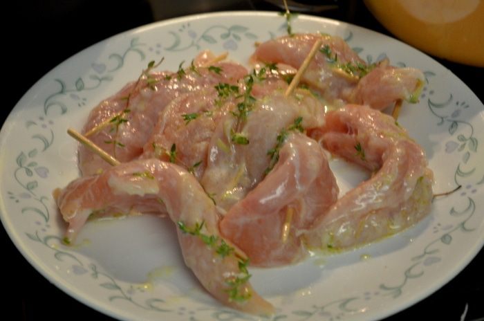 Куриный кебаб с салатом