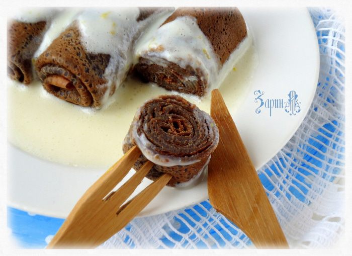 Черемуховые блины со сметанно-лимонным соусом