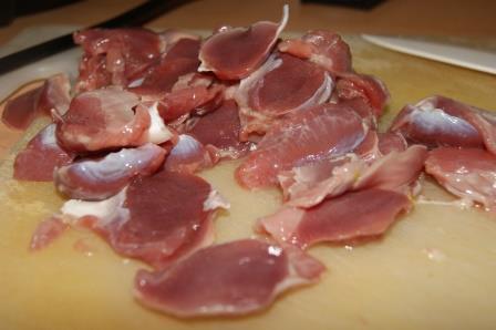 Салат с куриными желудочками