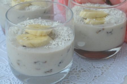 Нежнейший кокосовый крем с бананом и изюмом