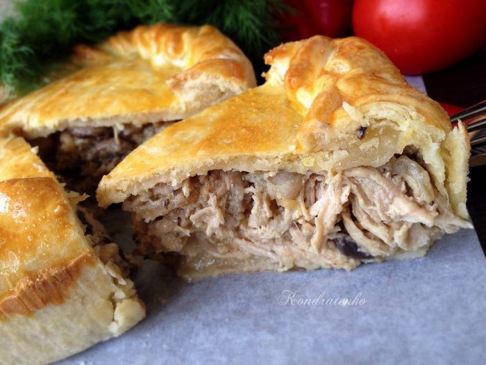 Турт с курицей и грибами (TOURTE AU POULET ET CHAMPIGNONS)