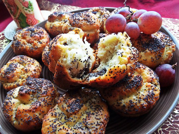 Сливочные булочки с маком (на маскарпоне)