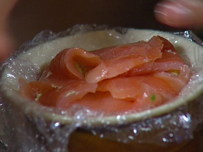 Закуска из семги с рисом