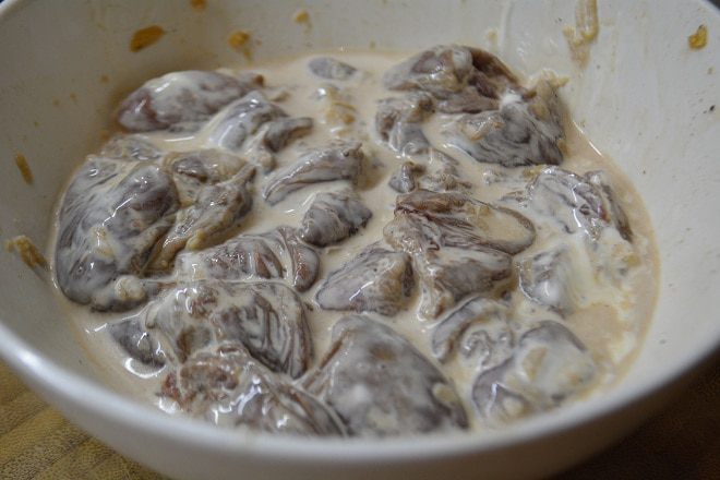 Отбивные из куриных сердечек