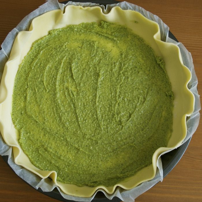 Закусочной пирог с рикоттой и соусом песто (Torta di ricotta e pesto) 