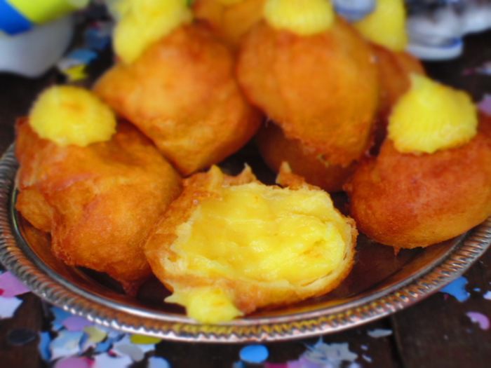 Заварные пончики с апельсиновым кремом 