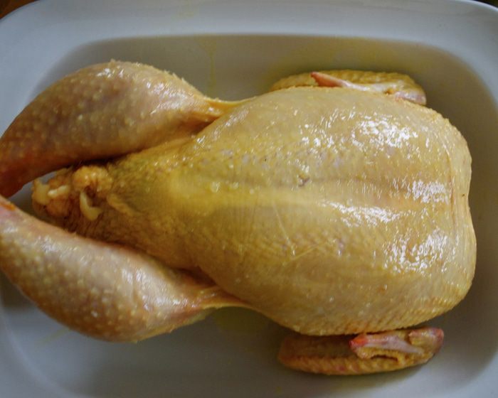 Жаркое из фаршированной курицы