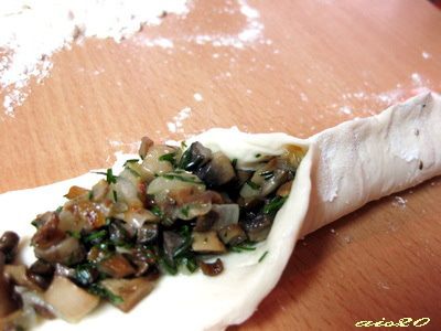 Грибной пирог-спираль 