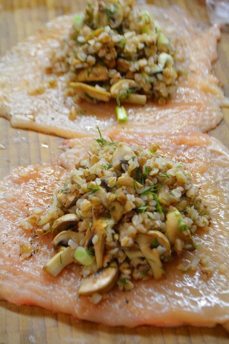  Мешочки из курицы с гречкой и шампиньонами