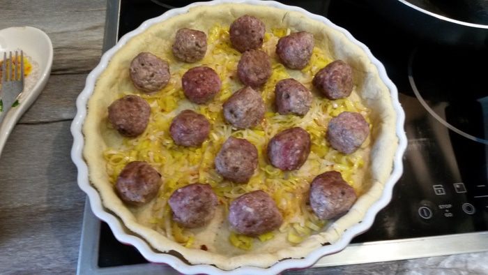 Тарт с мясными фрикадельками